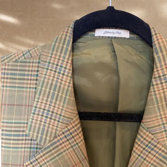 Vintage 80s Green Plaid Blazer Dress | Italian Fabric (Clueless Inspired) - Picture 7 of 7